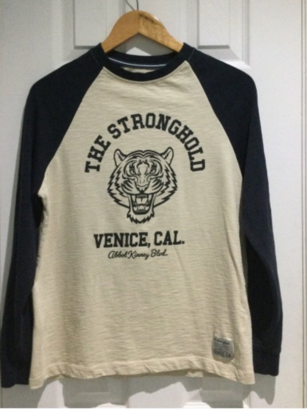 The Stronghold Venice Cream And Black Long Sleeve Tee